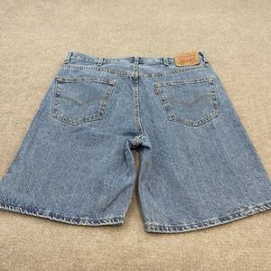 Levis 550 Denim Jean Jorts Shorts Mens Size 38 Faded Blue Skater Y2K Bermuda 10"